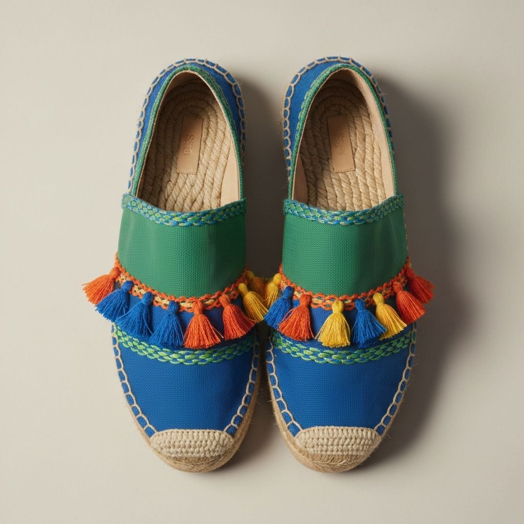 Colorful stacked espadrilles